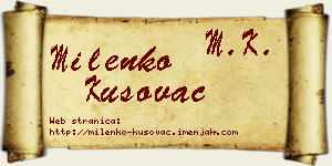 Milenko Kusovac vizit kartica